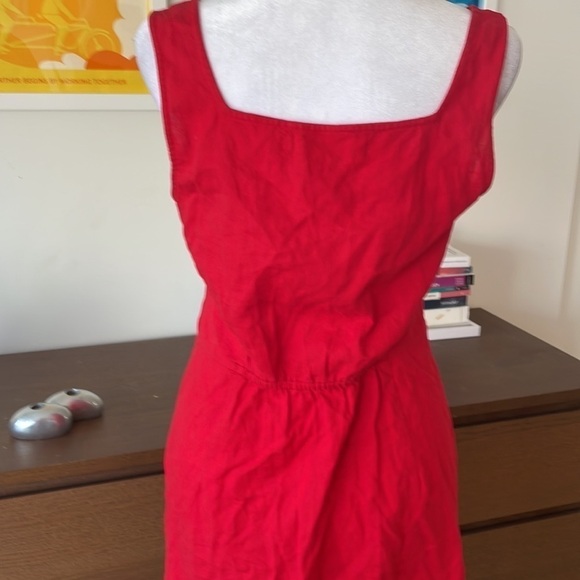 Nice Things By Paloma S Red Linen Mini Dress - Picture 5 of 7